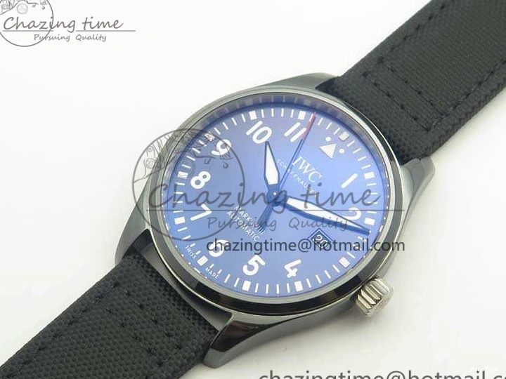 MIROTIME 0406 HighQuality Mark XVIII LAUREUS IW324703 Black Ceramic MKF Best Edition On Black Nylon Strap A 7218
